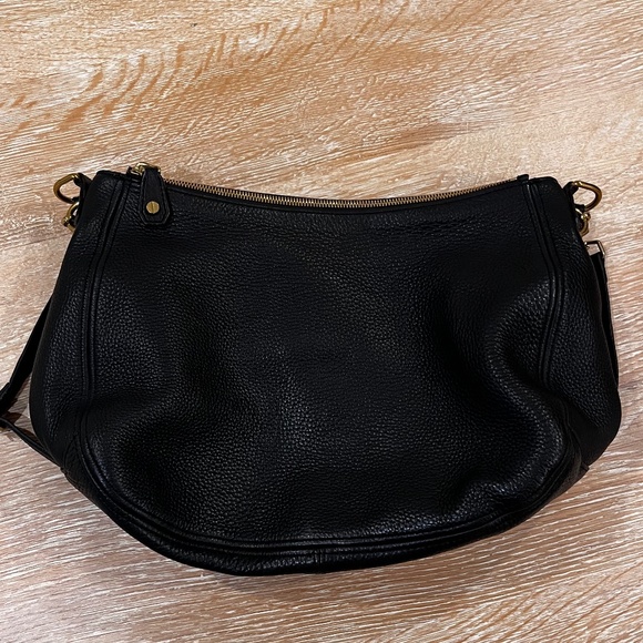 J. Crew Biennial Hobo Crossbody Handbag in Black Pebbled Leather - Picture 2 of 10